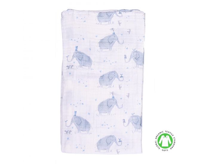 SEVIRA KIDS Kit Dors-Bien + Bandana + Lange en coton Bio - Elphants Gris (2)