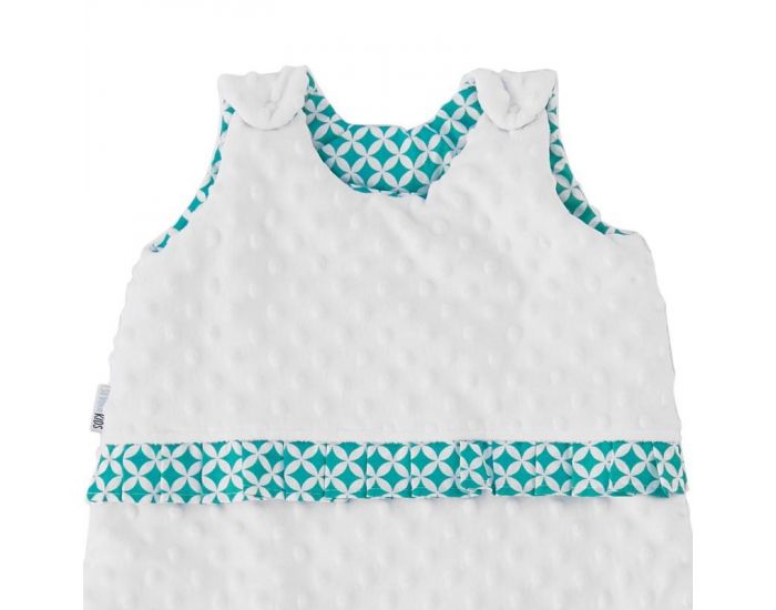 SEVIRA KIDS Gigoteuse turbulette bb en minky doux - Blanc Vert menthe (1)