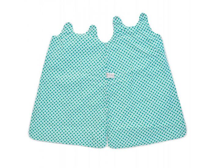 SEVIRA KIDS Gigoteuse turbulette bb en minky doux - Blanc Vert menthe (11)
