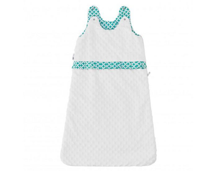 SEVIRA KIDS Gigoteuse turbulette bb en minky doux - Blanc Vert menthe (16)