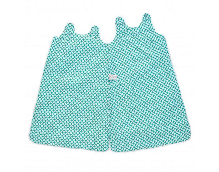 SEVIRA KIDS Gigoteuse turbulette bb en minky doux - Blanc Vert menthe (17)