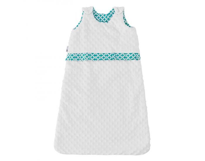 SEVIRA KIDS Gigoteuse turbulette bb en minky doux - Blanc Vert menthe (6)