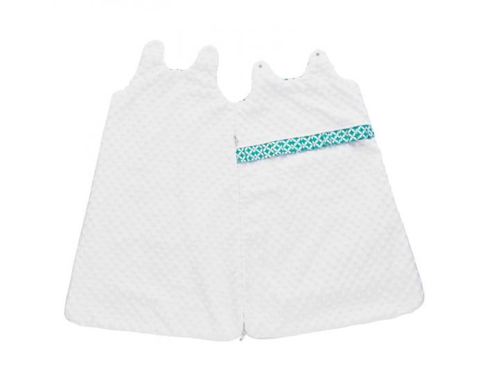 SEVIRA KIDS Gigoteuse turbulette bb en minky doux - Blanc Vert menthe (9)