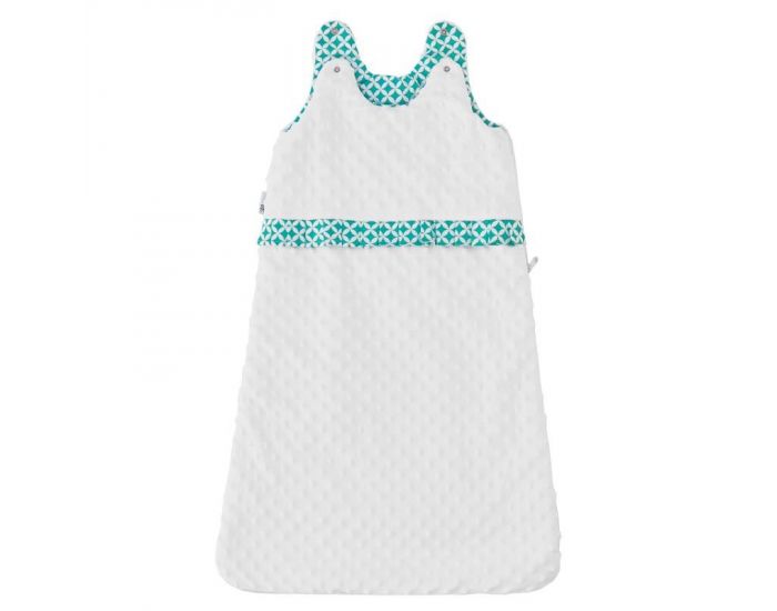 SEVIRA KIDS Gigoteuse turbulette bb en minky doux - Blanc Vert menthe (10)
