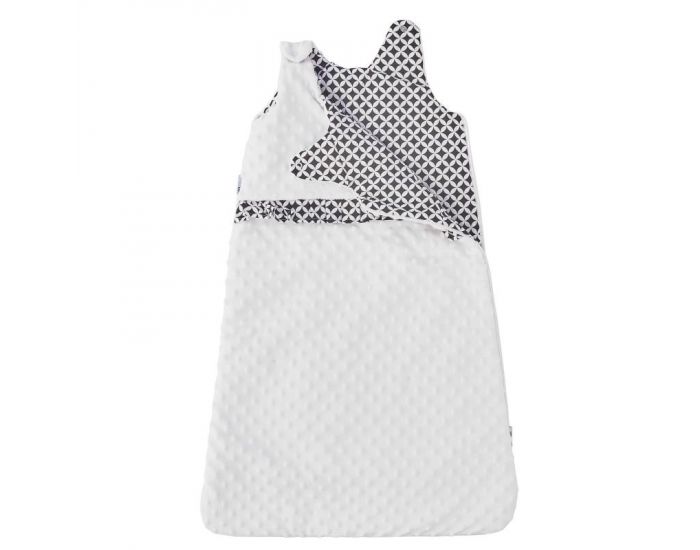 SEVIRA KIDS Gigoteuse turbulette bb en minky doux - Blanc Noir (13)