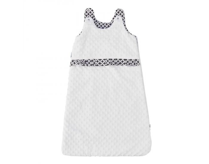 SEVIRA KIDS Gigoteuse turbulette bb en minky doux - Blanc Noir (4)