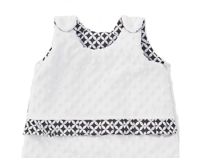 SEVIRA KIDS Gigoteuse turbulette bb en minky doux - Blanc Noir (9)
