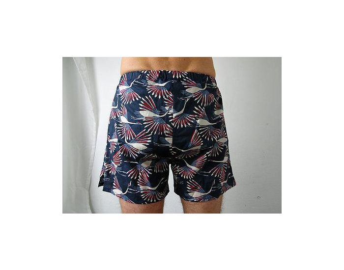 BIOLUNES Caleon en Coton Bio Bleu Vol de Grues (1)