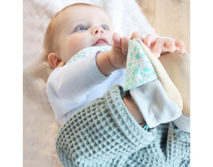 KAPOUNE Sarouel b�b� unisexe en nid d'abeille vieux vert (1)