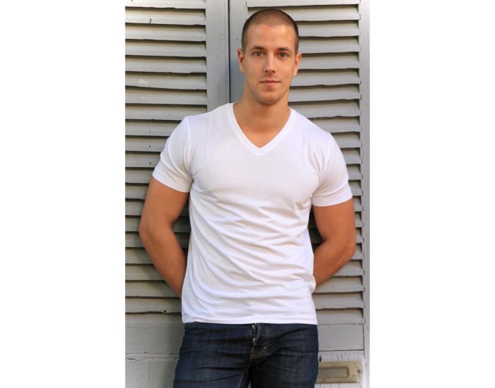 JOYAH T-shirt Homme Col V en Bambou - Blanc (2)