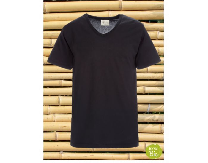 JOYAH T-shirt Homme Col V en Bambou - Noir (1)