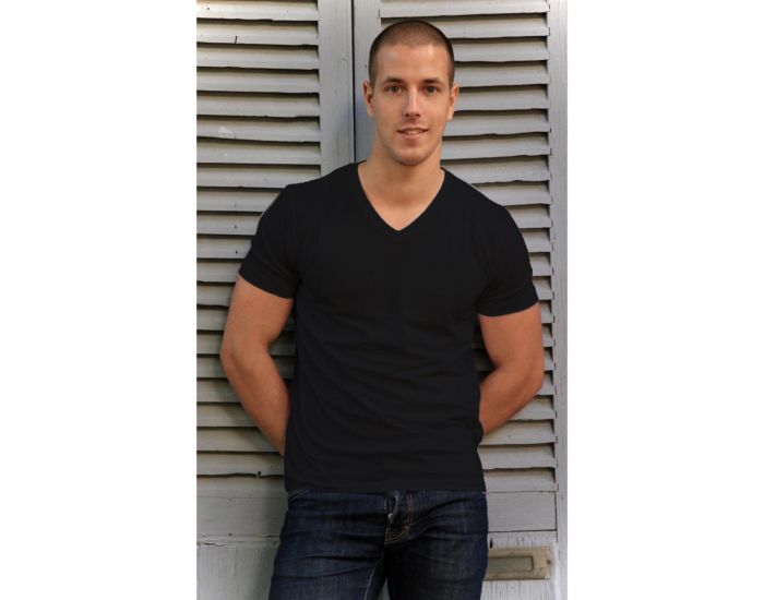 JOYAH T-shirt Homme Col V en Bambou - Noir (2)