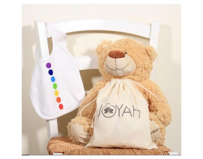 JOYAH Bavoir Blanc Bien-tre avec les Chakras - 100% Coton Bio (2)