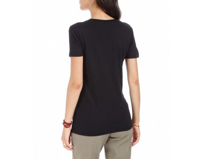 JOYAH T-shirt Femme Col V en Bambou - Noir (3)