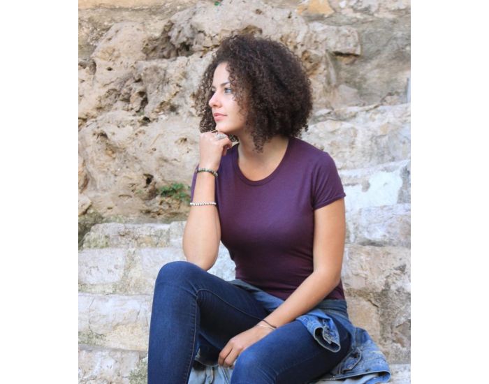 JOYAH T-shirt Femme en Bambou - Prune (2)