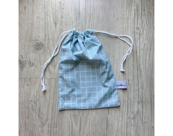 CAROTTE & CIE Pochon � Go�ter en Coton Carreaux bleus (1)