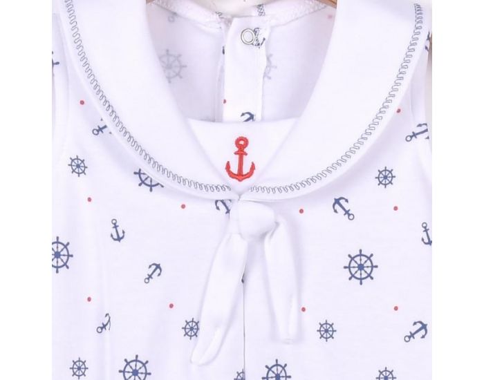 SEVIRA KIDS Robe bb en coton biologique de 3 mois  2 ans - Impression 3D - Marina Blanc (14)