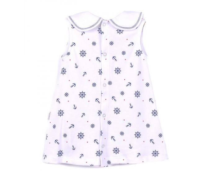 SEVIRA KIDS Robe bb en coton biologique de 3 mois  2 ans - Impression 3D - Marina Blanc (8)