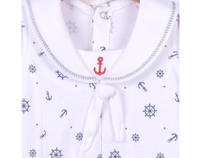 SEVIRA KIDS Robe bb en coton biologique de 3 mois  2 ans - Impression 3D - Marina Blanc (9)