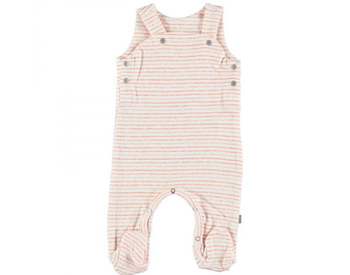 KIDSCASE Salopette bb Bio  Rayures Corail (2)