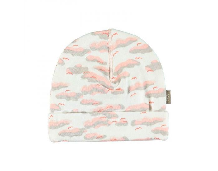 KIDSCASE Bonnet Naissance Bio - Nuages Roses (2)
