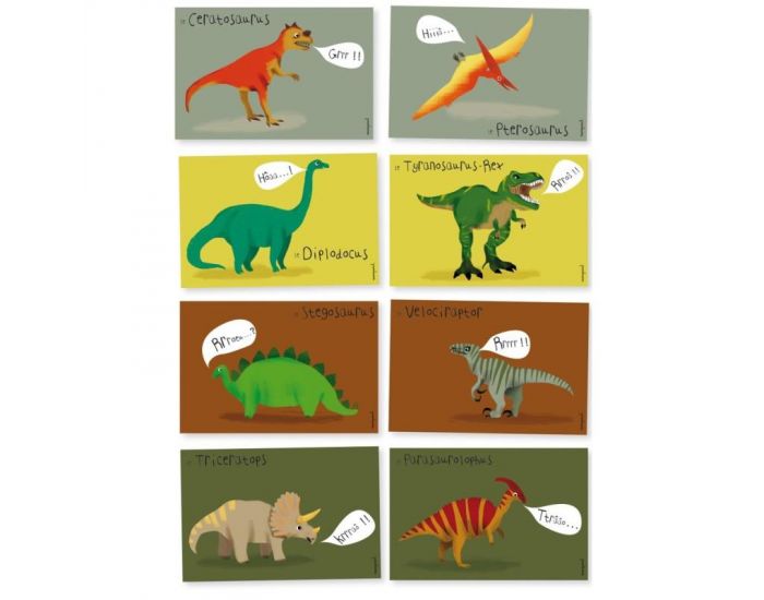 PIROUETTE CACAHOUETE Cartes d'invitations Dinosaure (2)