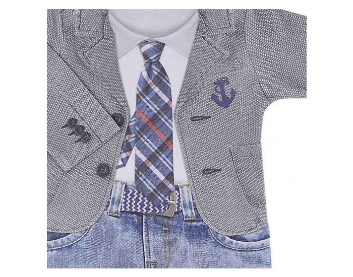 SEVIRA KIDS Combinaison bb garon en coton biologique de 1 mois  12 mois - Impression 3D 12-18M - 80CM (1)