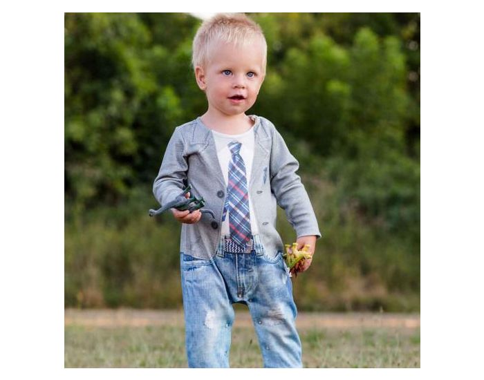 SEVIRA KIDS Combinaison bb garon en coton biologique de 1 mois  12 mois - Impression 3D 12-18M - 80CM (3)