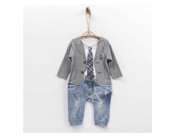 SEVIRA KIDS Combinaison bb garon en coton biologique de 1 mois  12 mois - Impression 3D 12-18M - 80CM (4)