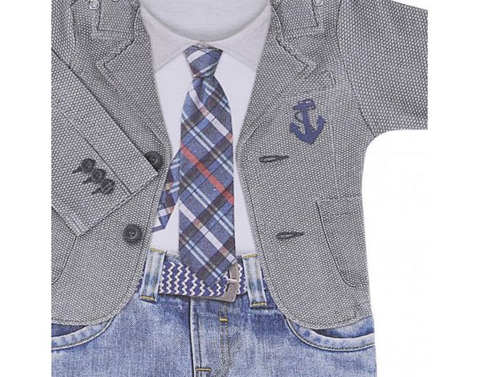 SEVIRA KIDS Combinaison bb garon en coton biologique de 1 mois  12 mois - Impression 3D 12-18M - 80CM (14)