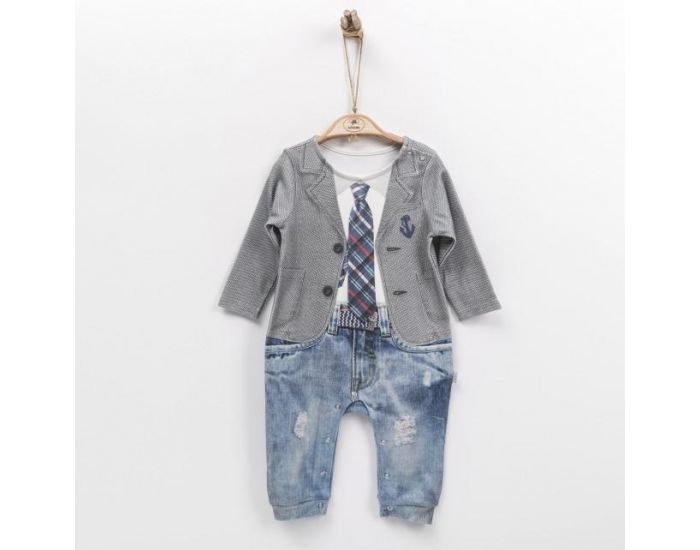 SEVIRA KIDS Combinaison bb garon en coton biologique de 1 mois  12 mois - Impression 3D 12-18M - 80CM (15)