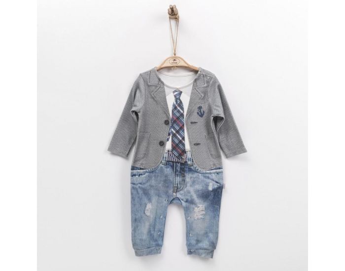 SEVIRA KIDS Combinaison bb garon en coton biologique de 1 mois  12 mois - Impression 3D 12-18M - 80CM (7)