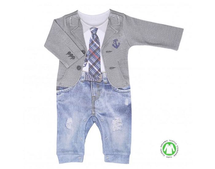 SEVIRA KIDS Combinaison bb garon en coton biologique de 1 mois  12 mois - Impression 3D 12-18M - 80CM (10)