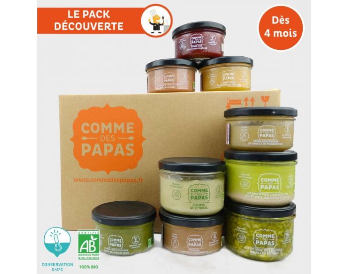 COMME DES PAPAS Pack 18 Repas Bio Pour Bb - Ds 4 Mois - Saison Printemps (1)
