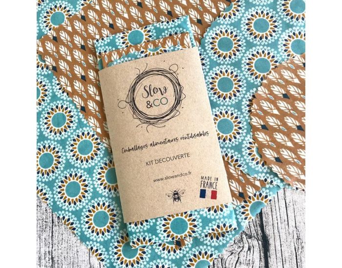 SLOW AND CO Kit dcouverte emballage rutilisable - 2 carrs + 2 ronds (3)