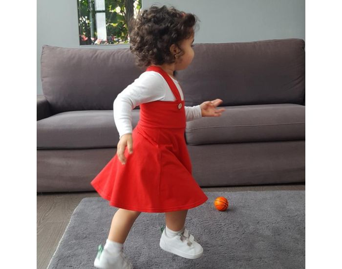 PETIT PRODUIT Robe Bb - Rouge Coquelicot - Coton Bio (2)