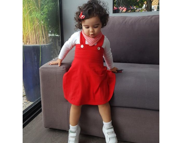 PETIT PRODUIT Robe Bb - Rouge Coquelicot - Coton Bio (7)
