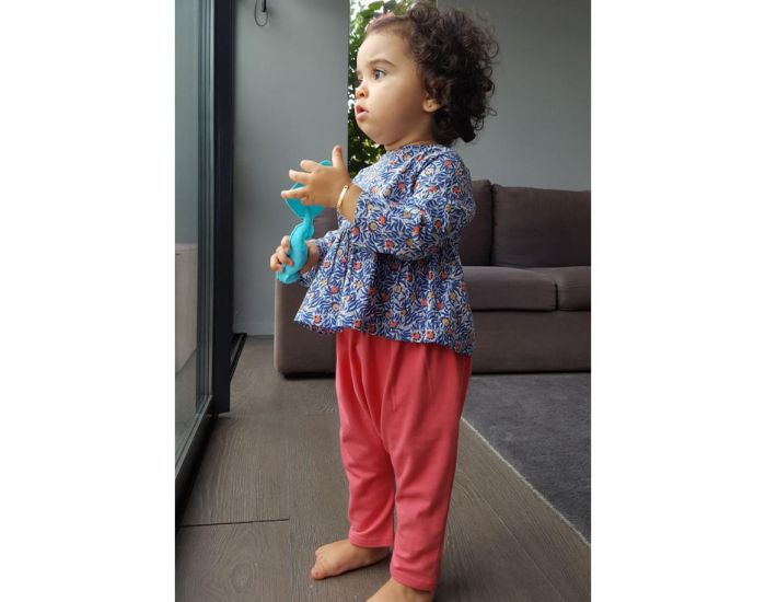 PETIT PRODUIT Sarouel Bb - Rose Fraise - Coton Bio (1)