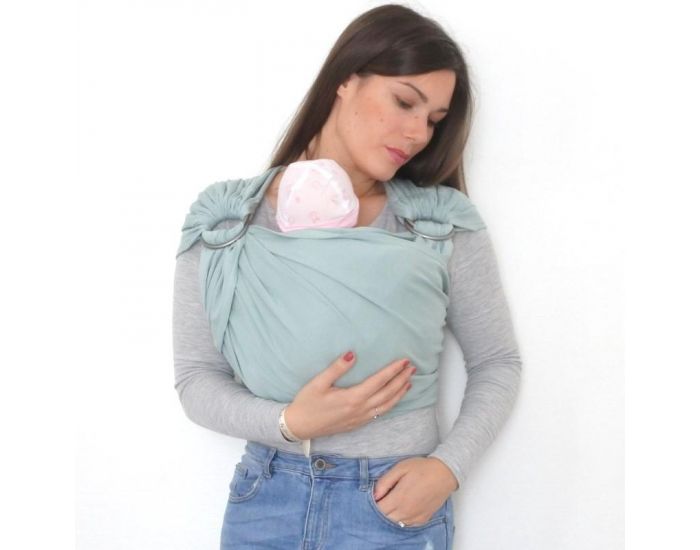 JUNE 22 Sling Porte-Bb Bio Deux Bandeaux - Vert Menthe (1)