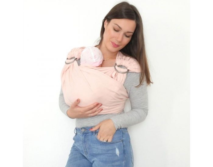 JUNE 22 Sling Porte-B�b� Bio Deux Bandeaux - Rose Tendre (1)