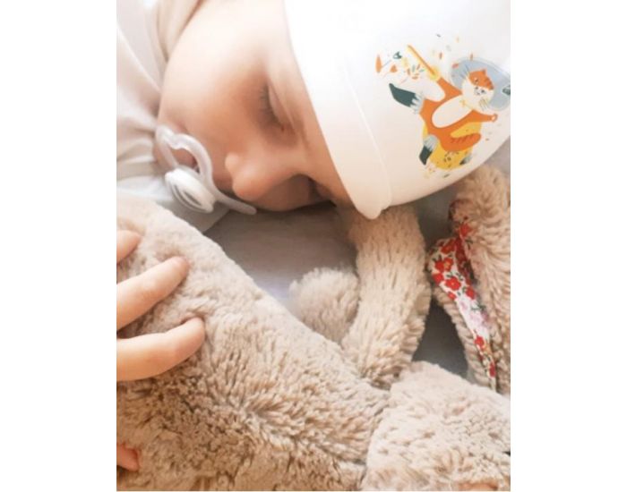 NOS POUSSINS CHRIS Bonnet Nouveau N Blanc Chat Bott (1)