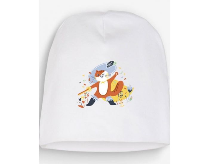 NOS POUSSINS CHRIS Bonnet Nouveau N Blanc Chat Bott (2)