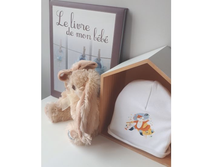 NOS POUSSINS CHRIS Bonnet Nouveau N Blanc Chat Bott (3)