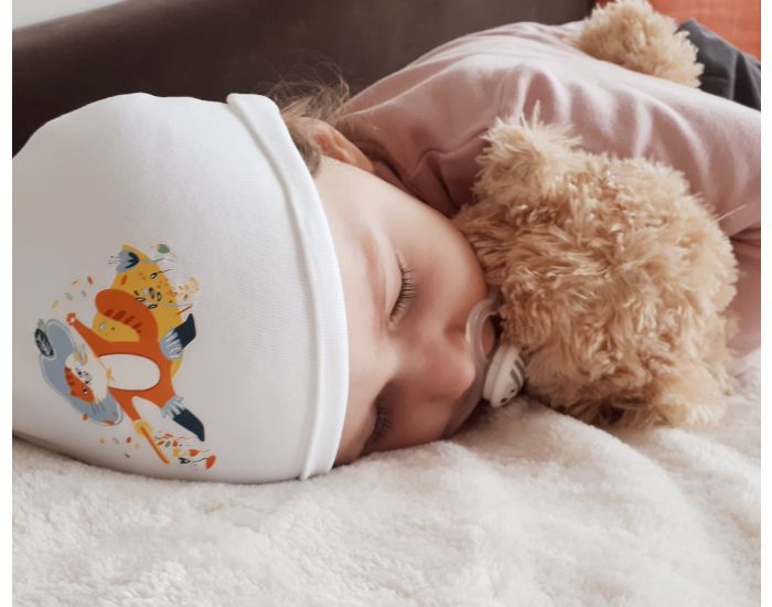 NOS POUSSINS CHRIS Bonnet Nouveau N Blanc Chat Bott (4)