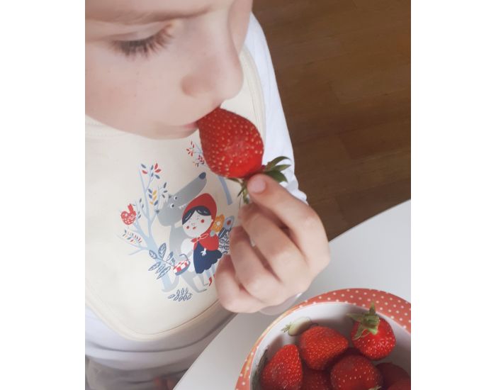 NOS POUSSINS CHRIS Bavoir Naturel Chaperon Rouge (1)