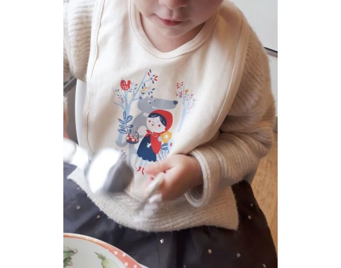 NOS POUSSINS CHRIS Bavoir Naturel Chaperon Rouge (3)