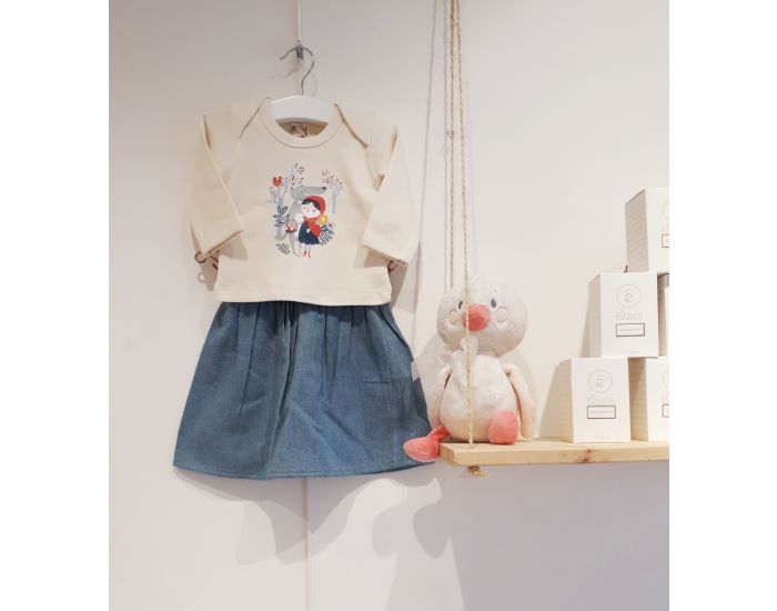 NOS POUSSINS CHRIS Tee-Shirt Manches Longues Naturel Petit Chaperon Rouge (4)