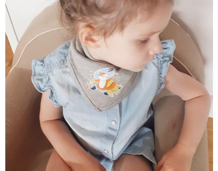 NOS POUSSINS CHRIS Bandana Gris Chat Bott (1)