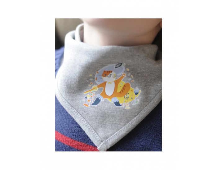 NOS POUSSINS CHRIS Bandana Gris Chat Bott (4)