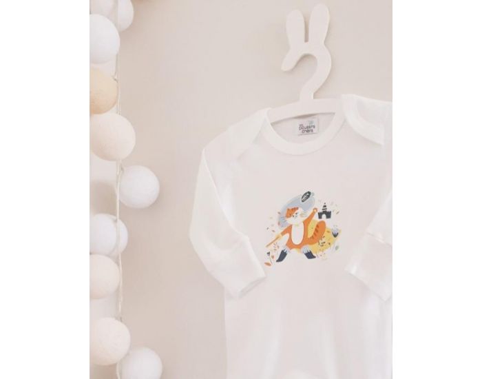 NOS POUSSINS CHRIS Pyjama Blanc Chat Bott (3)